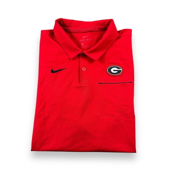 Nike Other - Nike Dri-Fit UGA Georgia Bulldogs Coaches On-Field Polo Red Mens Sz Large EUC